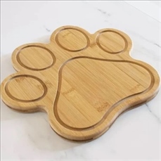 Paw Shaped Serving Tray with 5 Grooves Wooden Cutting Board