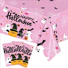Pink Halloween Party Tablecloth Disposable PE  for Kids