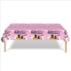 Pink Halloween Party Tablecloth Disposable PE  for Kids
