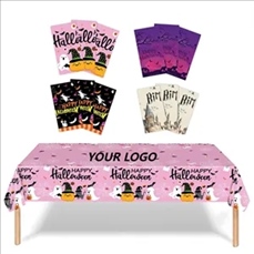 Pink Halloween Party Tablecloth Disposable PE  for Kids