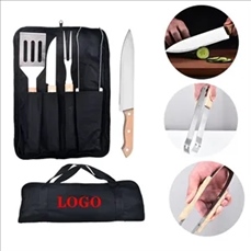 Premium Stainless Steel BBQ Grill Set 4-Piece with Carry Bag