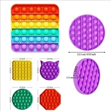 Rainbow Square Push Pop Bubble