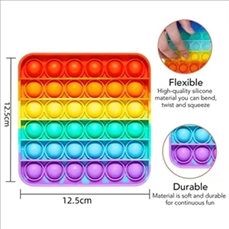 Rainbow Square Push Pop Bubble