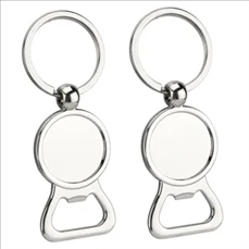 Round Zinc Alloy Bottle Opener Keychain
