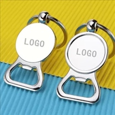 Round Zinc Alloy Bottle Opener Keychain