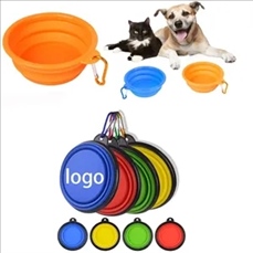 Silicone Portable Collapsible Pet Bowl with Carabiner