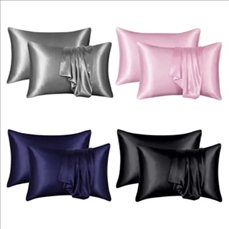 Silk Satin Pillowcase 2 Pack, Standard/Queen /King Size