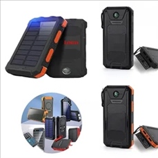 Solar 10000mAh Waterproof Shockproof Compass Flashlight