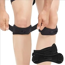 Sports knee brace with adjustable compression patellar strap