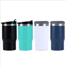 Stainless Steel Can/Bottle Insulator, 14oz Two-Way Lids
