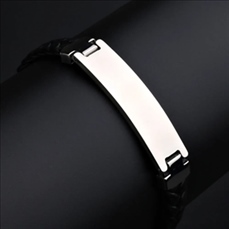 Stainless Steel Leather Woven Bracelet