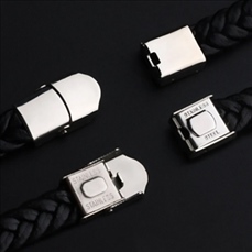 Stainless Steel Leather Woven Bracelet