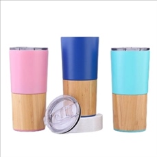 Stianless Steel Natural Bamboo Coffee Tumbler