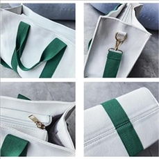 Stylish Canvas Tote Bag Top Zipper Closure