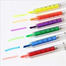 Syringe Highlighters Fluorescent Needle Watercolor Pen