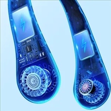 Three-speed bladeless neck hanging fan