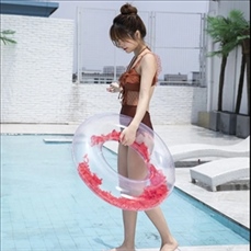 Transparent Tubes Swim Rings with Feather Inflatable Water