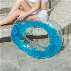 Transparent Tubes Swim Rings with Feather Inflatable Water