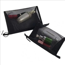 Transparent mesh cosmetic bag