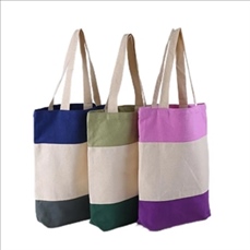 Tri-Color Canvas Shopping Tote Bags
