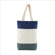Tri-Color Canvas Shopping Tote Bags