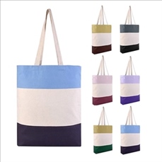 Tri-Color Canvas Shopping Tote Bags