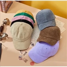 Versatile Solid Corduroy Baseball Cap for Fall/Winter