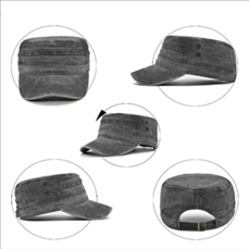 Washed Cotton Hat Distressed Cadet Cap Military Army Style