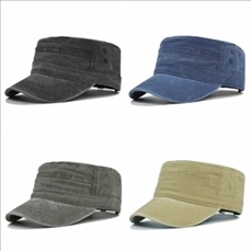 Washed Cotton Hat Distressed Cadet Cap Military Army Style