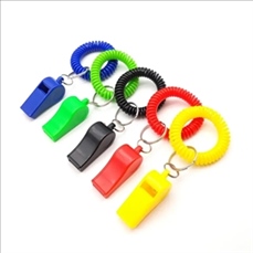 Whistle Key Chain With Coil Wristband