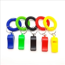 Whistle Key Chain With Coil Wristband