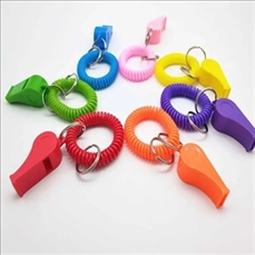 Whistle Key Chain With Coil Wristband