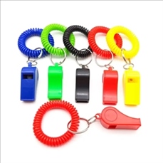 Whistle Key Chain With Coil Wristband