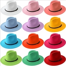 Womens Classic Wide Brim Wool Fedora Hat